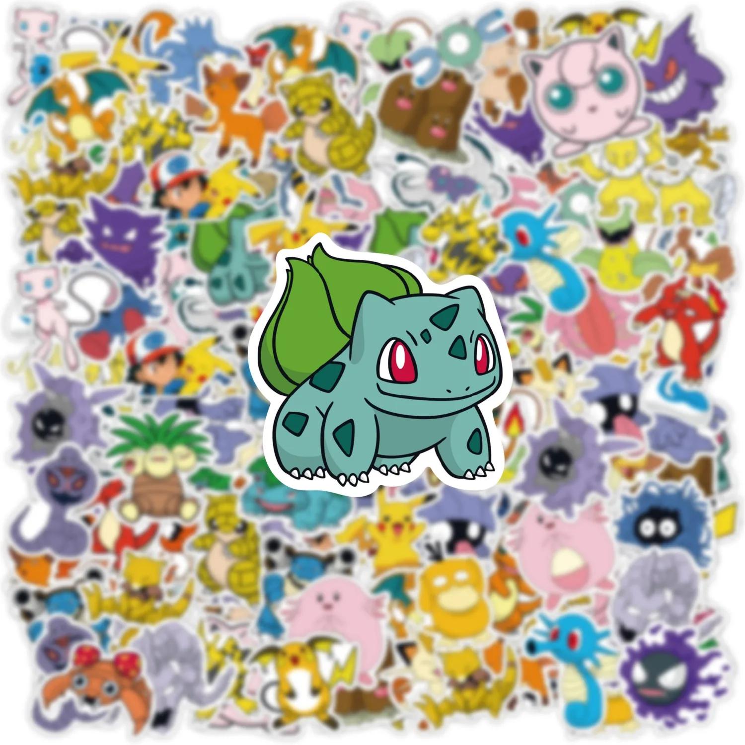 50 pièces Anime Pokemon mignon autocollants Graffiti décoration bricolage planche à roulettes téléph