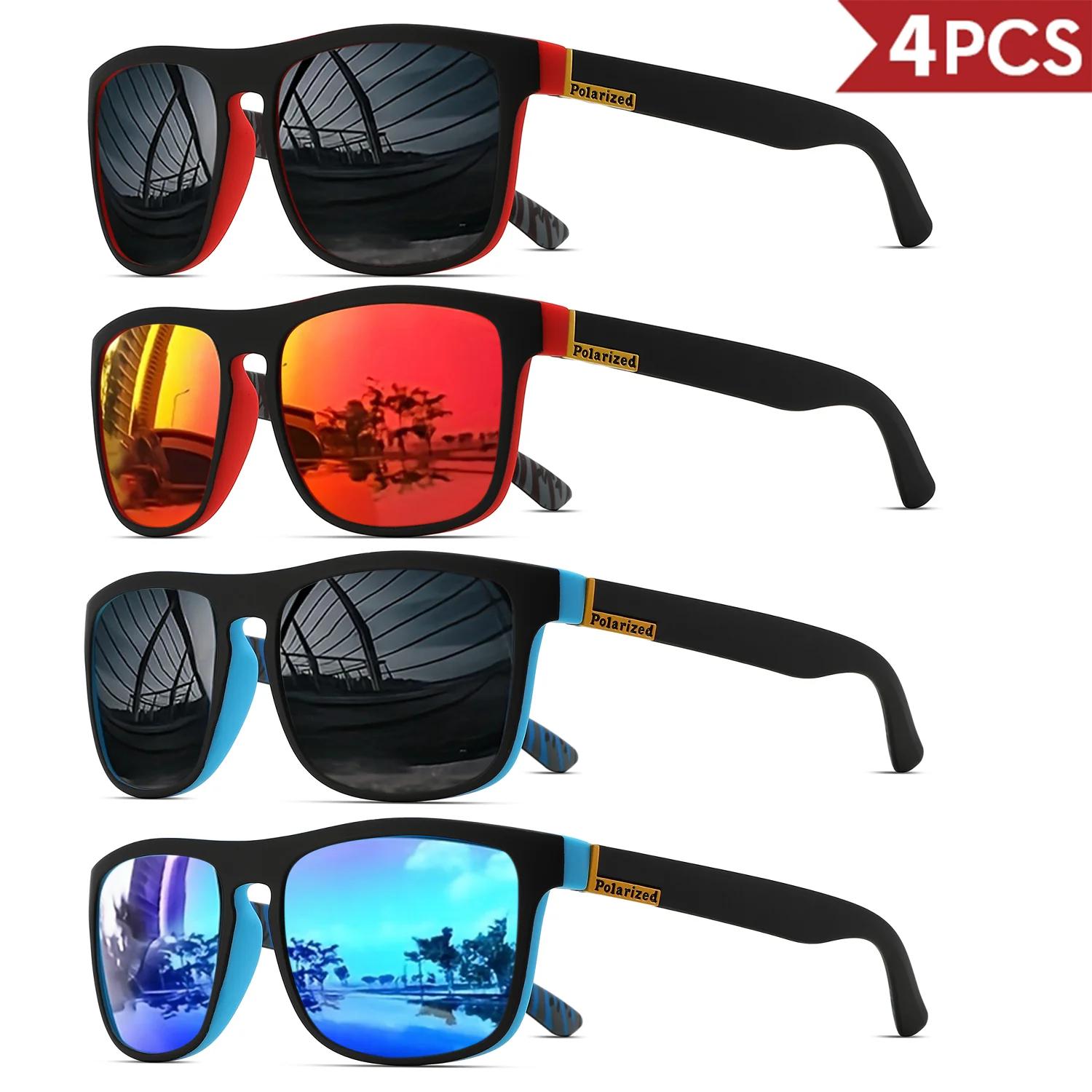 Lunettes de soleil de sport polarisées carrées classiques, monture PC légère UV400 pour la conduite,