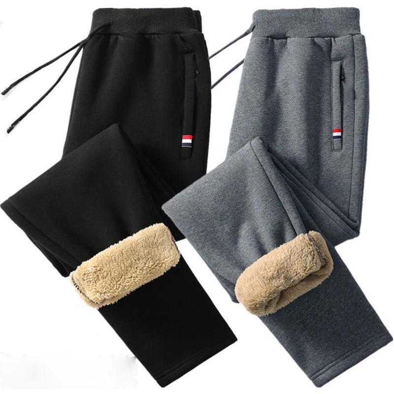 Hiver laine d'agneau chaud pantalons décontractés hommes Fitness Jogging pantalons de survêtement mâ