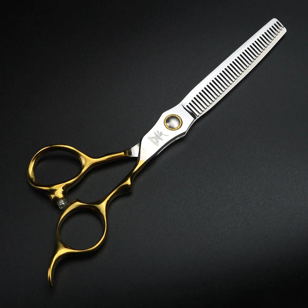 XUANFENG ciseaux à cheveux professionnels à poignée dorée 6.5 "440C ciseaux de coupe de barbier en a