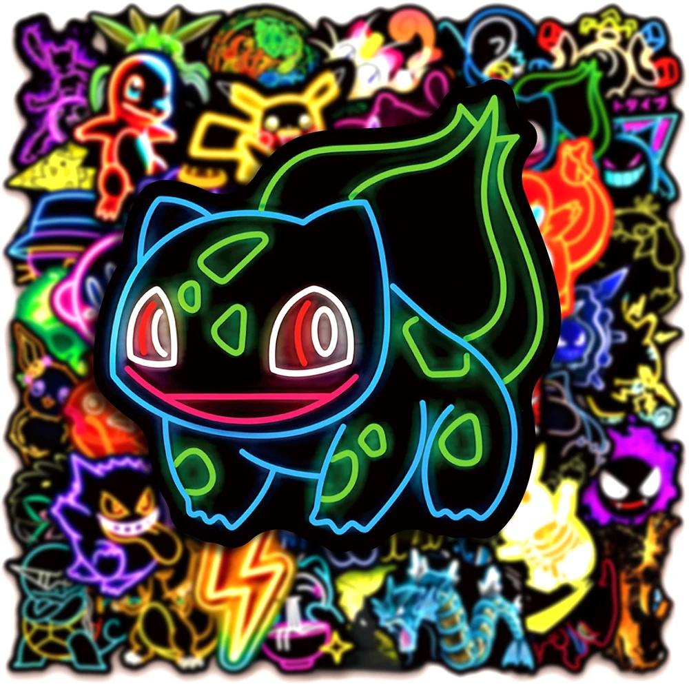 10/30/50pcs Cool Anime néon Pokemon autocollants Pikachu dessin animé décalcomanies pour enfants jou