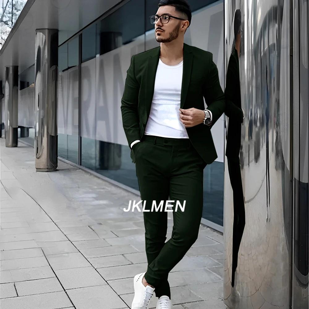 Costume 2 pièces gris pour hommes, veste d'été décontractée, pantalon formel, smoking de mariage, vê