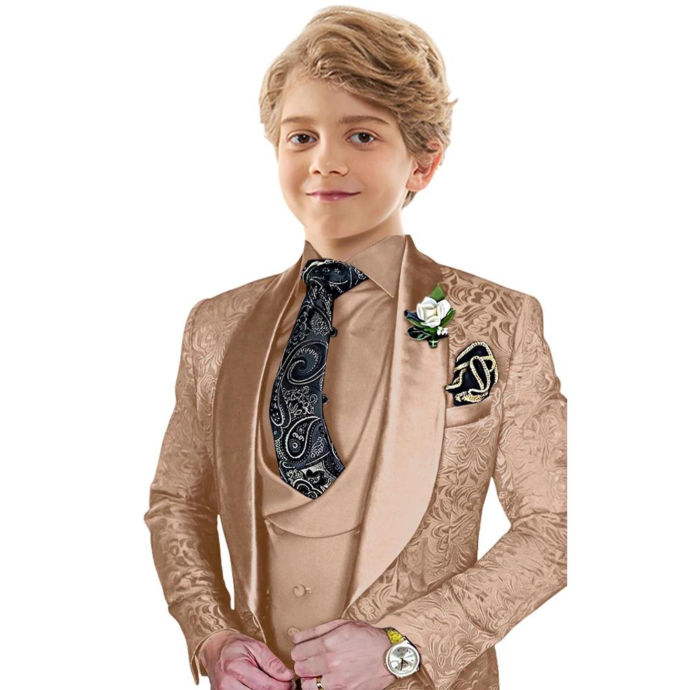 Txjojn – ensemble de costume Jacquard pour garçons, 3 pièces, tenue porteur d'anneau de mariage, bea