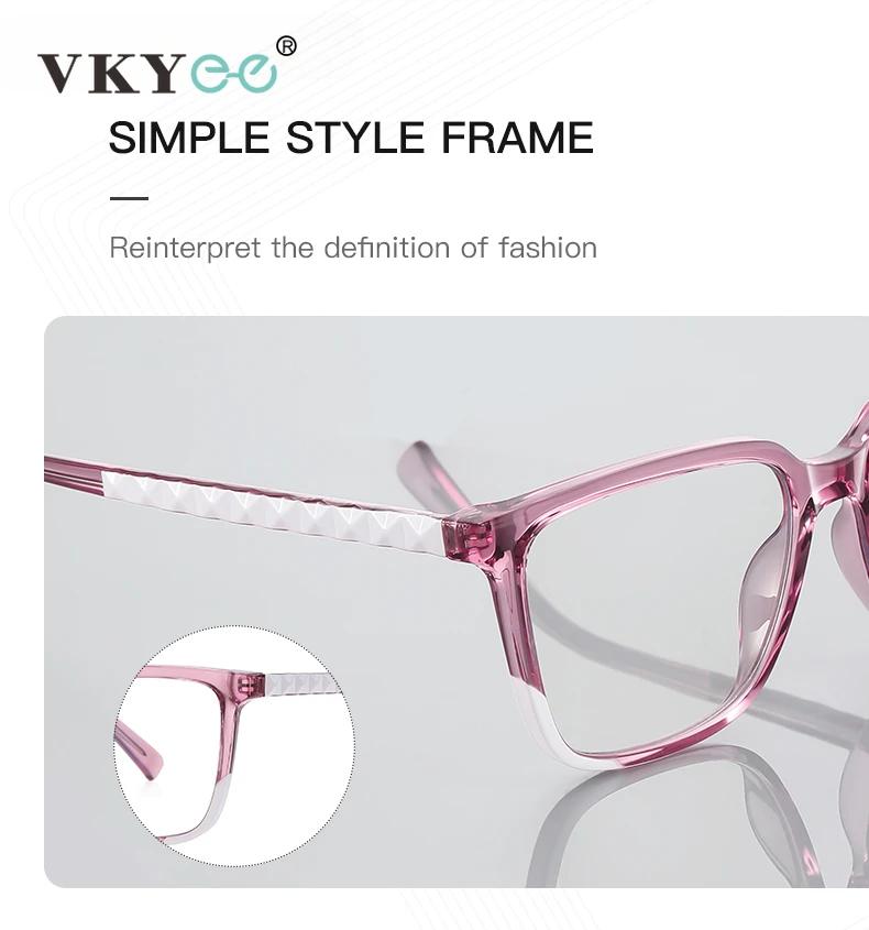 VKYEE Simple carré grand cadre Design de mode lunettes pour femmes Anti-lumière bleue personnalisabl