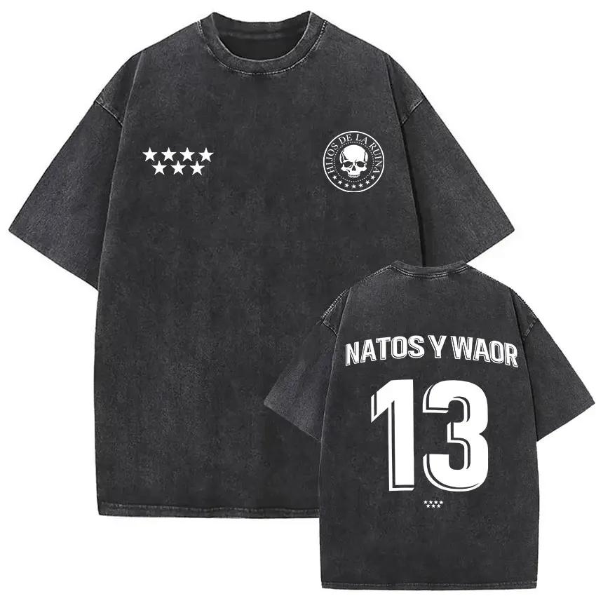Lavé Vintage NATOS WAOR Hijos De La Ruina Logo Album Merch t-shirts hommes femmes Hip Hop gothique à