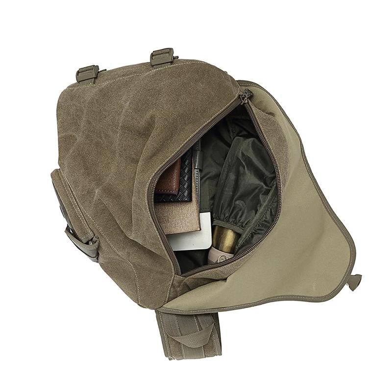 Sac de poitrine en toile imperméable pour hommes, sac à bandoulière Messenger, voyage décontracté, h