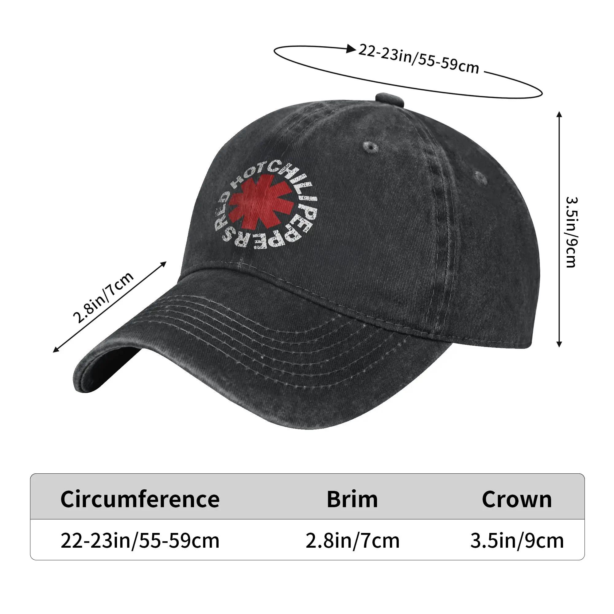 Casquette de baseball imprimée Red Hot Chili, casquette snapback en denim de coton délavé vintage, c