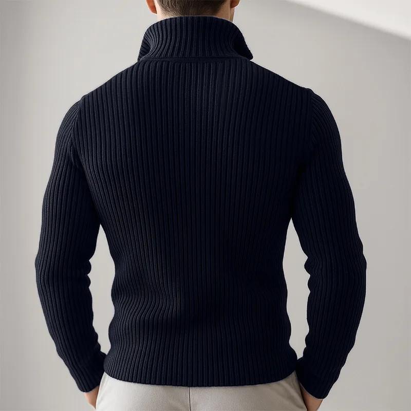 Nouvelle veste zippée en tricot pour homme automne/hiver, pull décontracté ample et confortable à co