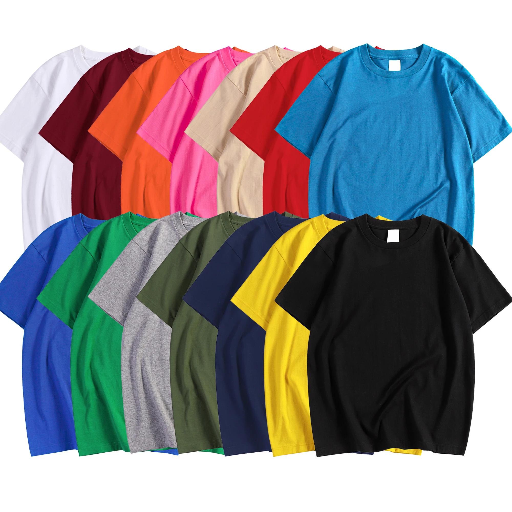 14 couleurs couleur bonbon 100% coton T-Shirts hommes femmes surdimensionné manches courtes décontra