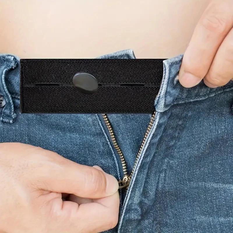 5 pièces jean Extension boucle élastique réglable taille bouton ceinture allongement pour pantalon p