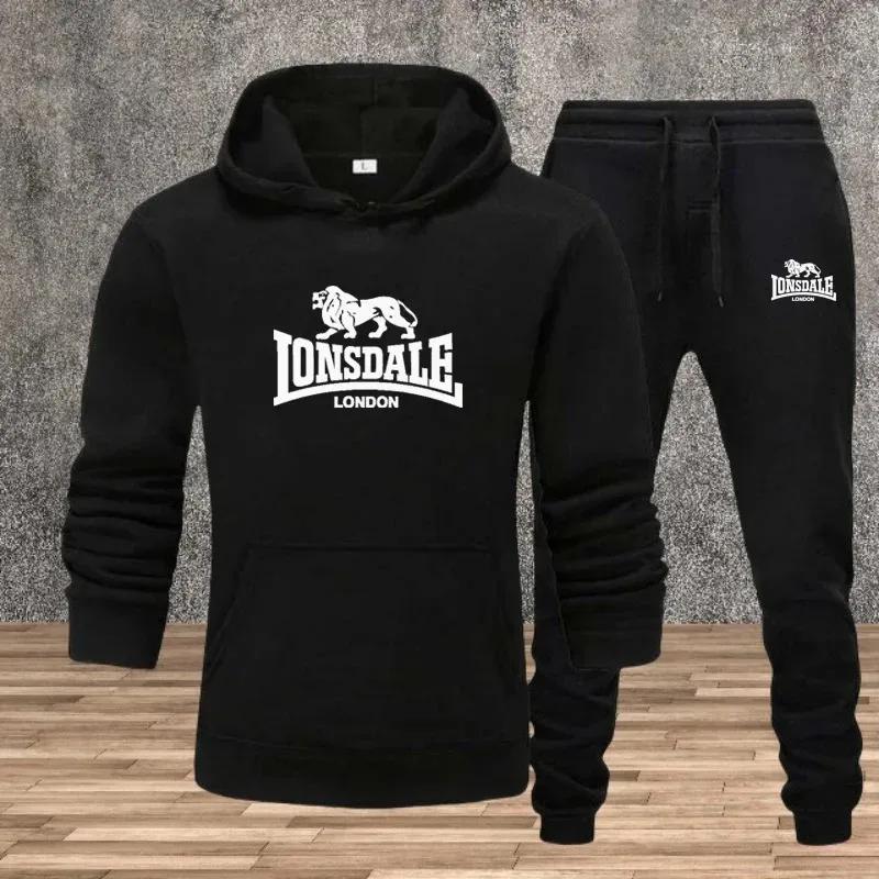 Ensemble pour hommes sweats à capuche pantalons de survêtement automne hiver mâle quotidien sport dé