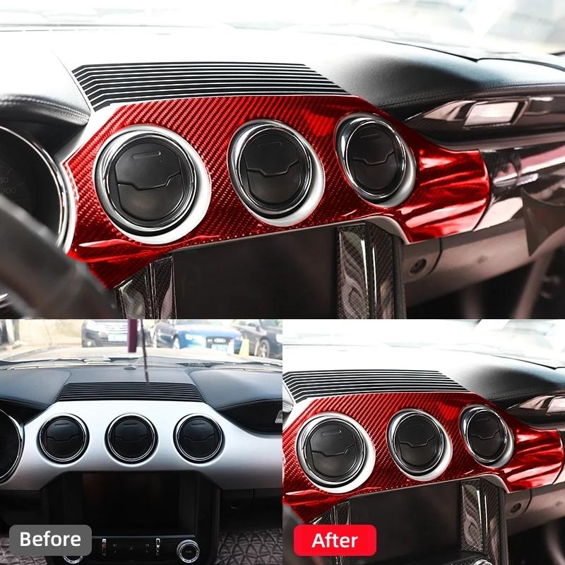 Accessoires pour Ford Mustang GT 2015-2021, revêtement de tableau de bord intérieur en fibre de carb