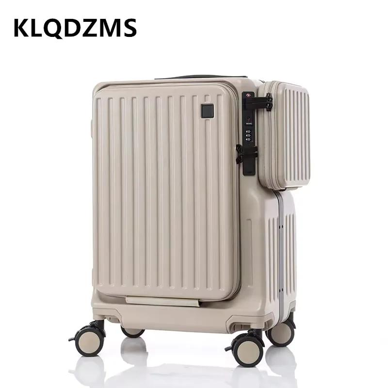 KLQDZMS Sac de cabine pour ordinateur portable 20 pouces en ABS+PC, valise multifonctionnelle à ouve