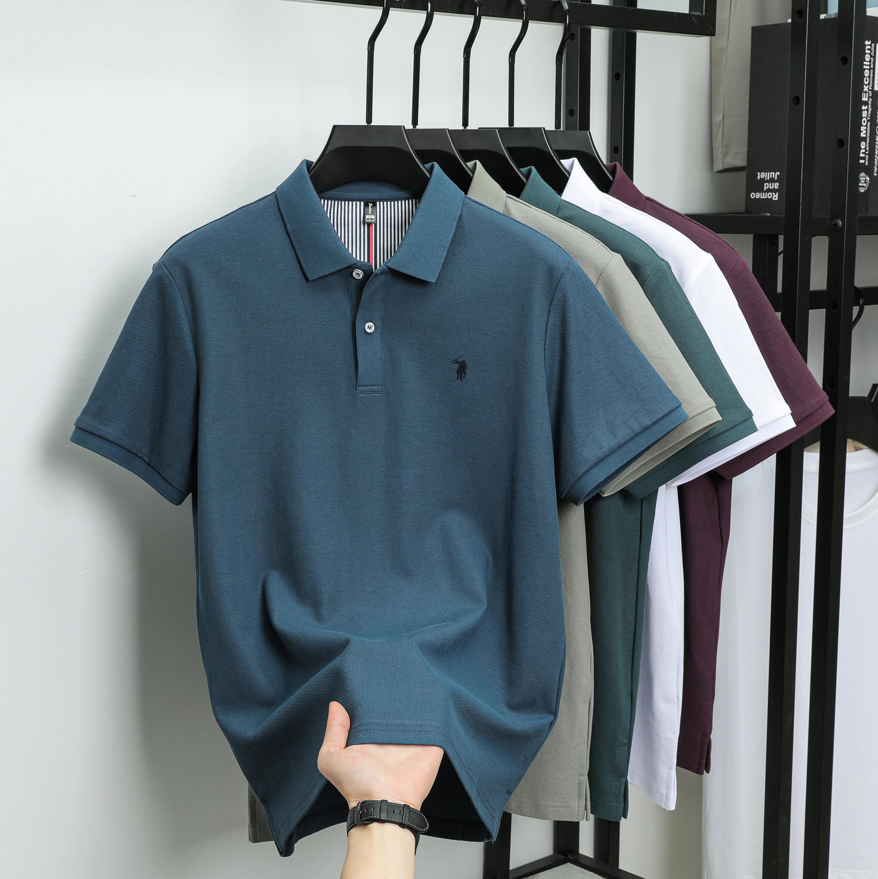 Nouveau Polo d'été en Coton Brodé Paul Pony, Texture Luxe Léger, Confortable, Respirant, Manches Cou
