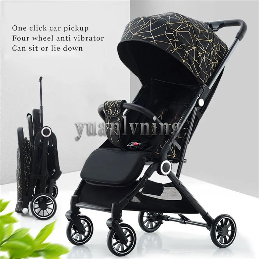 Poussette pour bébé en bas âge, poussette Portable légère à 4 roues avec poussette pliable absorbant