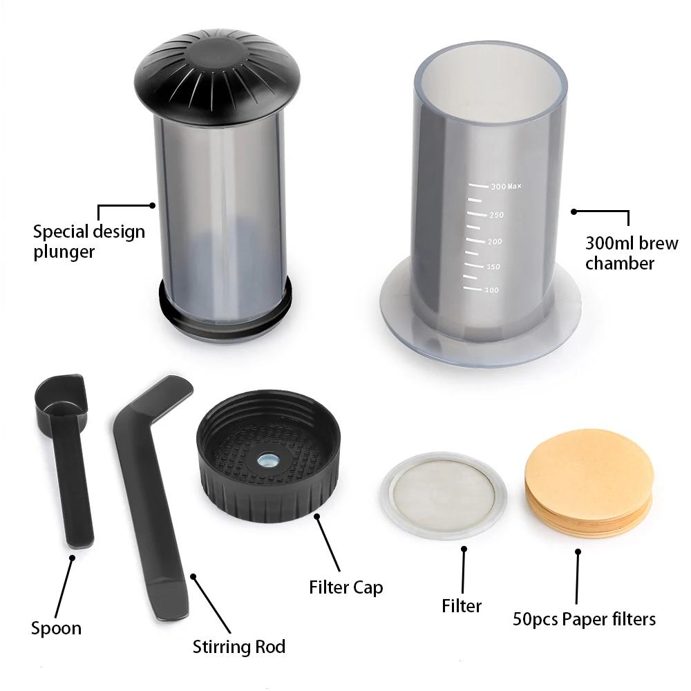 AeroPress – Machine à café expresso Portable de 300ml, cafetière à presse française avec filtre en p