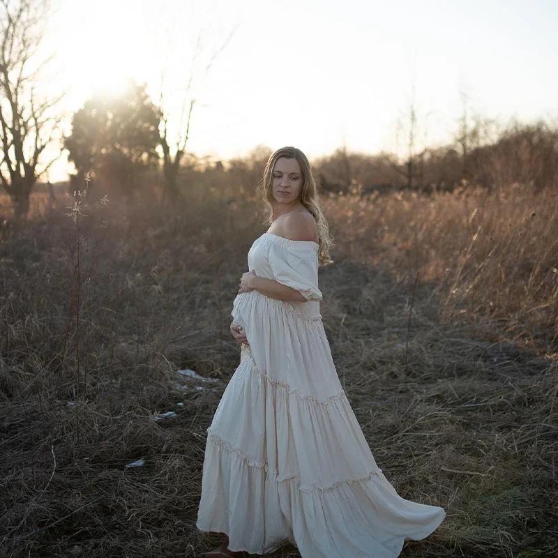 Robe de grossesse en coton pour séance Photo bohème, pour femmes enceintes, pour réception-cadeau po