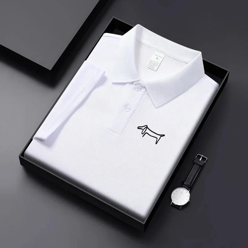 Nouveau T-shirt décontracté à col pour homme en tissu respirant de couleur unie, idéal pour le golf,