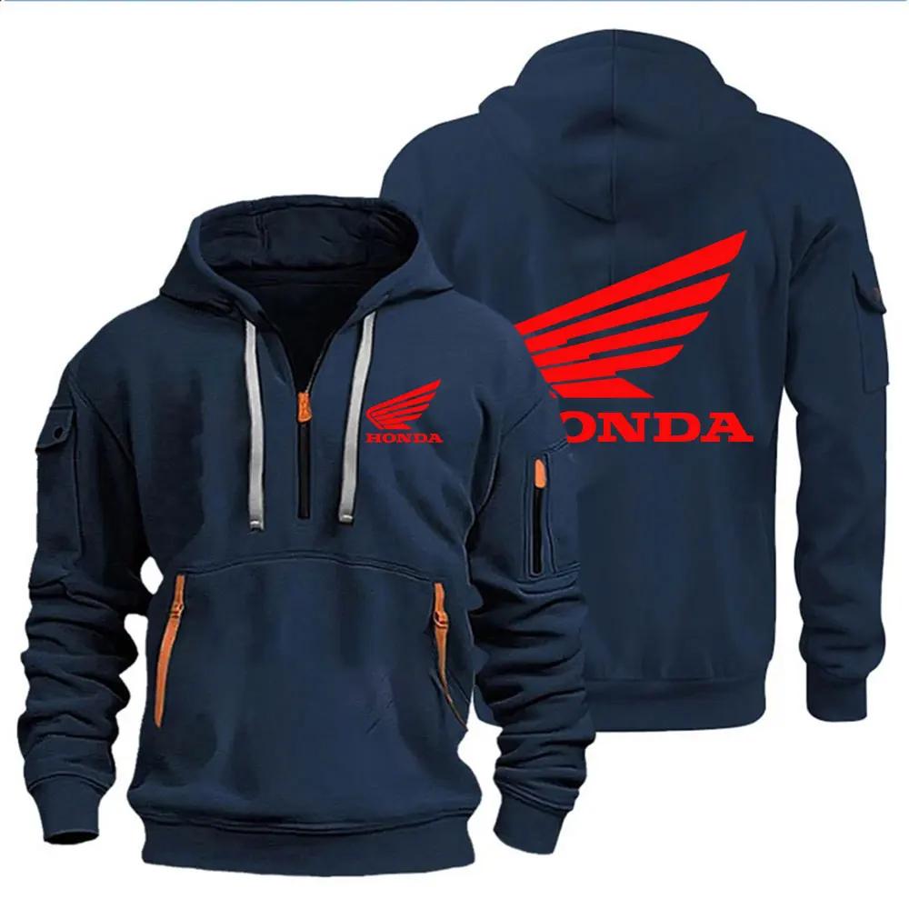 Vêtements pour hommes sweat à capuche veste de moto Honda Wing Logo imprimé sweat pull veste de mota