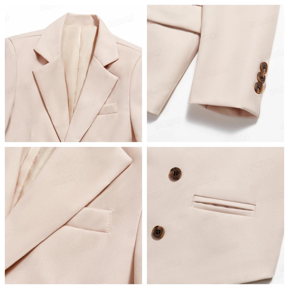 Ensemble de costume 4 pièces solide pour garçon, veste Blazer à bouton unique, gilet, pantalon avec