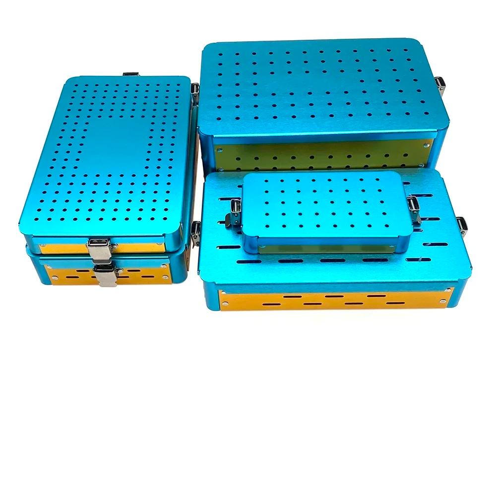 Étui de stérilisation en aluminium pour outils d'instruments chirurgicaux dentaires opthalmiques, bo
