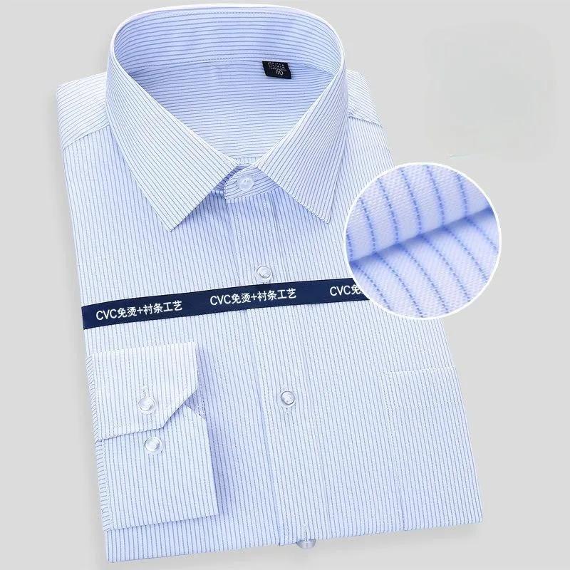 Haute qualité 100% coton hommes robe à manches longues chemise nouveau solide mâle grande taille cou