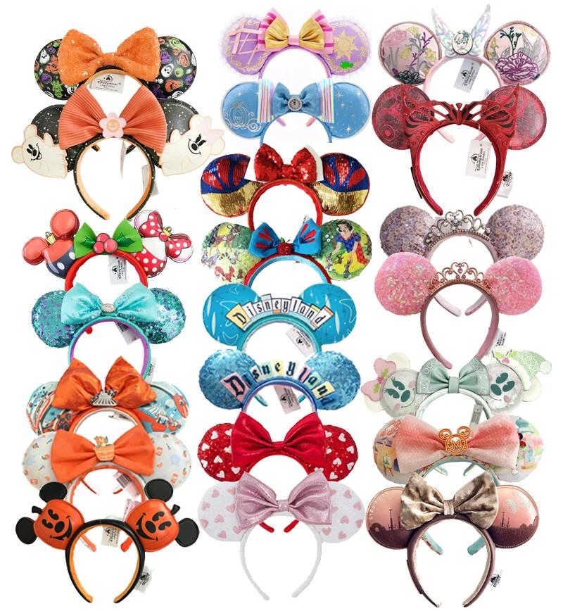Serre-tête Oreilles Mickey Mouse 2026, Serre-tête Nœud Princesse Cendrillon Raiponce Minnie 2025 pou