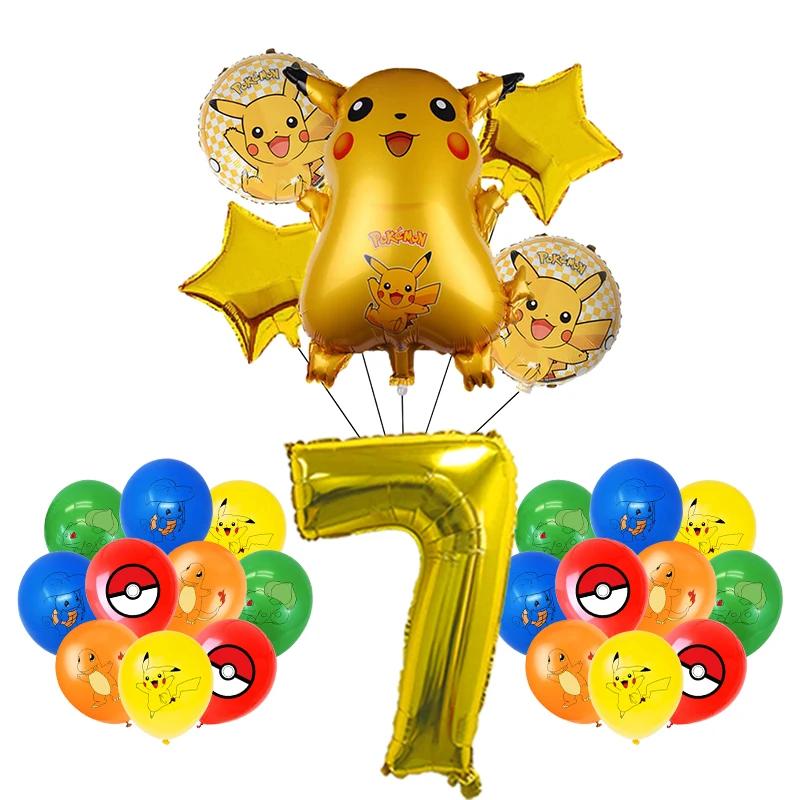 Décoration de fête d'anniversaire Pokemon, nouveau ballon Pikachu éclair pour enfants, fournitures d