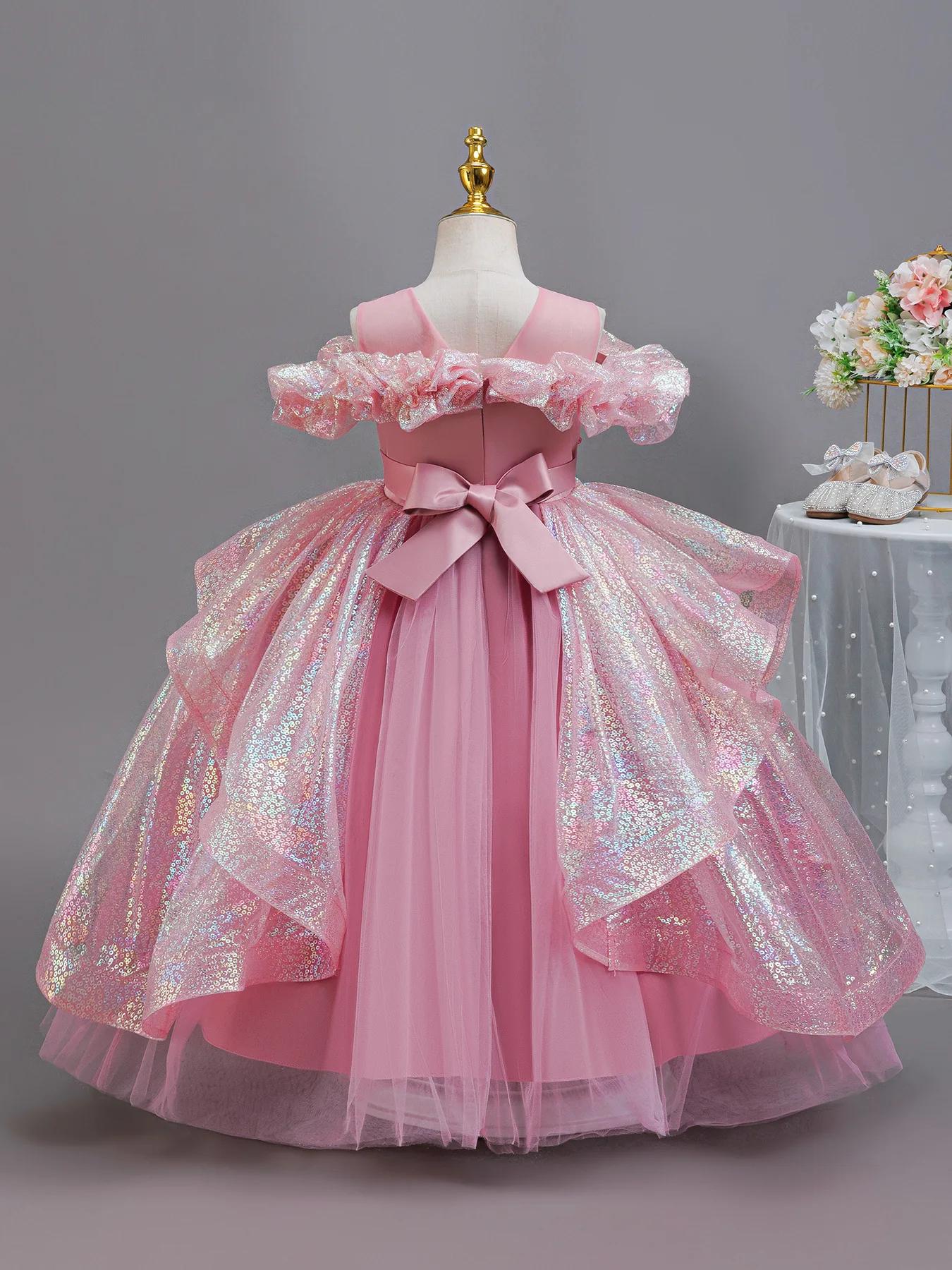 HETISO – robe à fleurs élégante pour filles, sans manches, avec des Appliques, pour mariage, anniver
