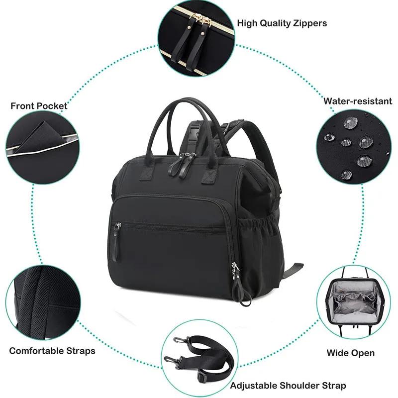Sac à couches grande capacité avec tapis à langer - Sac suspendu poussette pratique allaitement maman