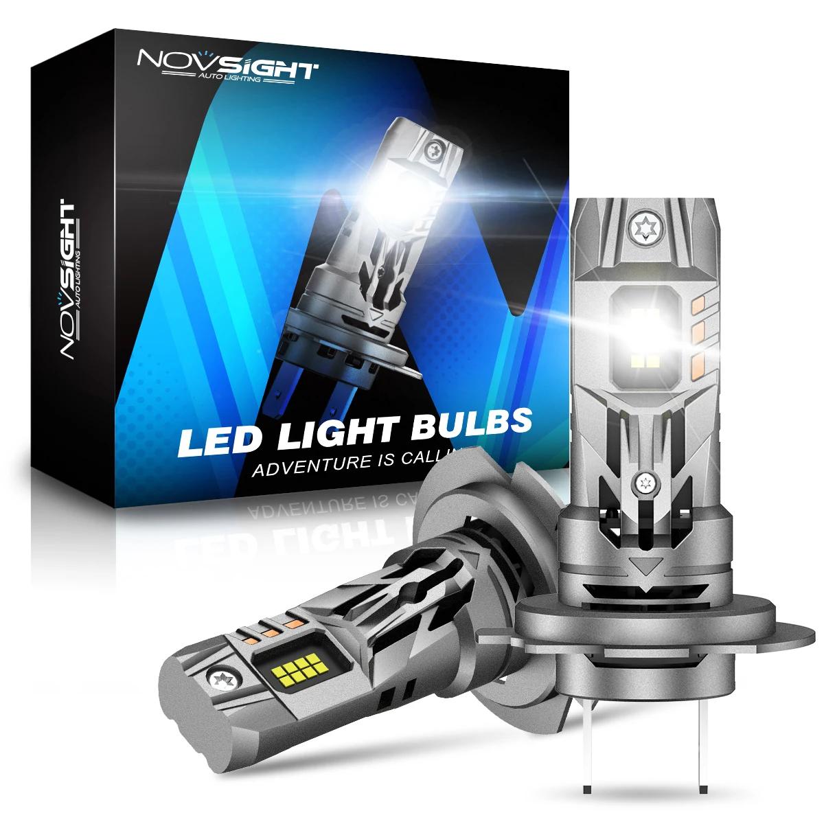 NOVSIGHT H7 ampoules de phares LED 1:1 taille Mini lampe frontale 70W 16000LM avec ventilateur 6500K