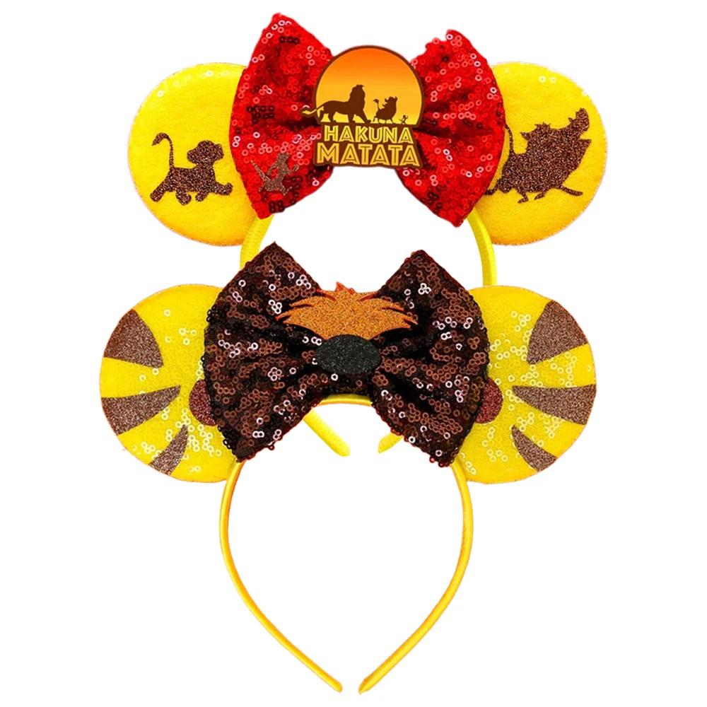 Bandeaux Mickey Mouse le roi Lion Mufasa Simba oreilles bandeaux pour filles enfant Pumba chapeaux f