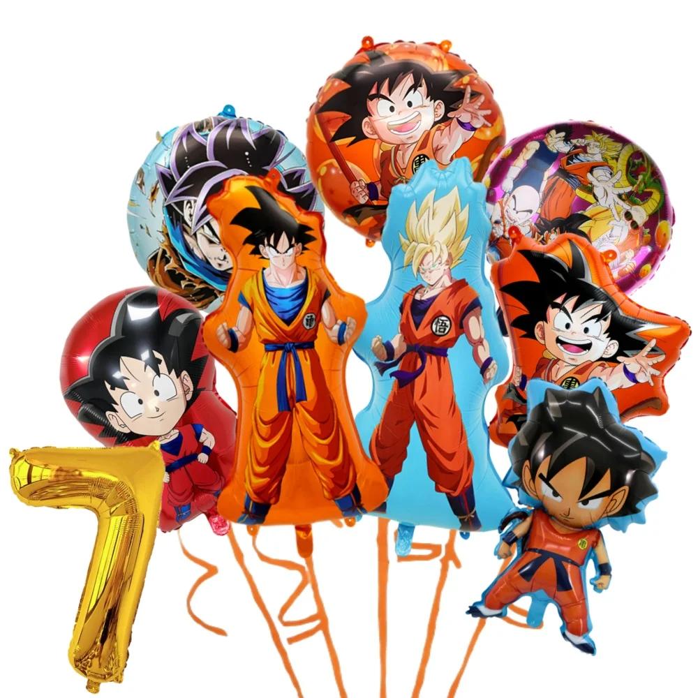 9 pièces Dragon Ball Z Ballons ensemble figurines d'anime Son Goku modèles feuille Ballon dessin ani