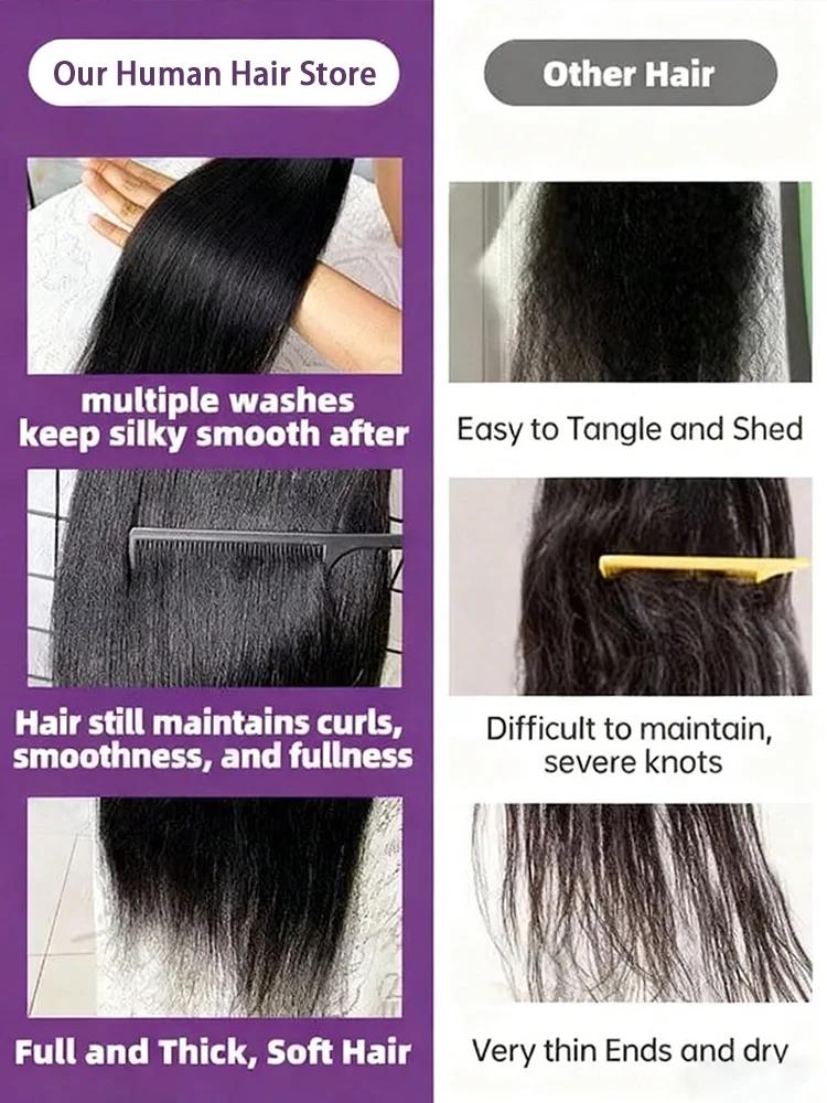 Lots de 1/3/4 mèches de cheveux brésiliens lisses 12A, cheveux humains vierges non traités, couleur