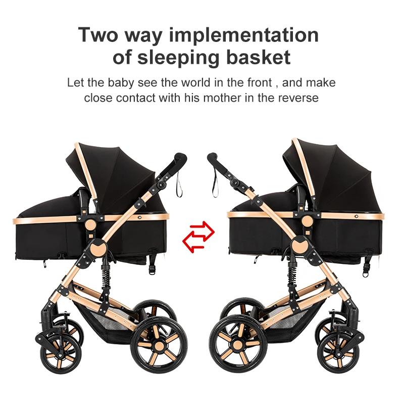 Poussette 3 en 1 pour bébé, pliable, portable, avec moustiquaire, certifiée UE