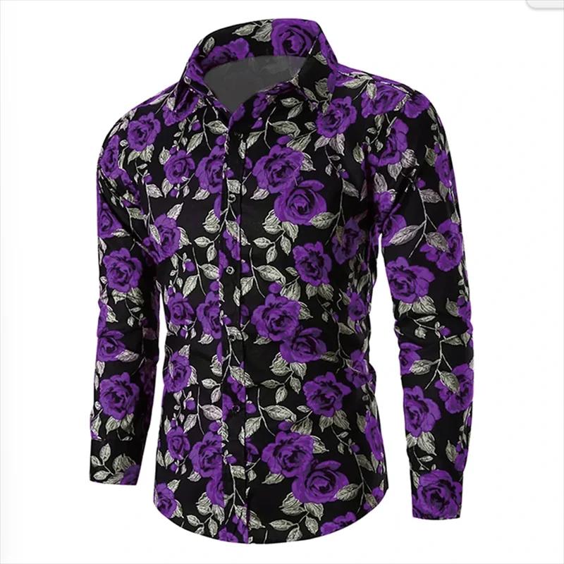 Saint Valentin motif Rose nouveauté décontracté hommes chemise vacances décontracté quotidien chemis