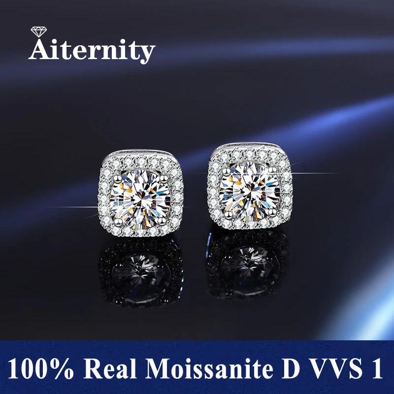Boucles d'oreilles Moissanite pour femmes, stylo de Test de diamant, 100% avec certificat, clous d'o