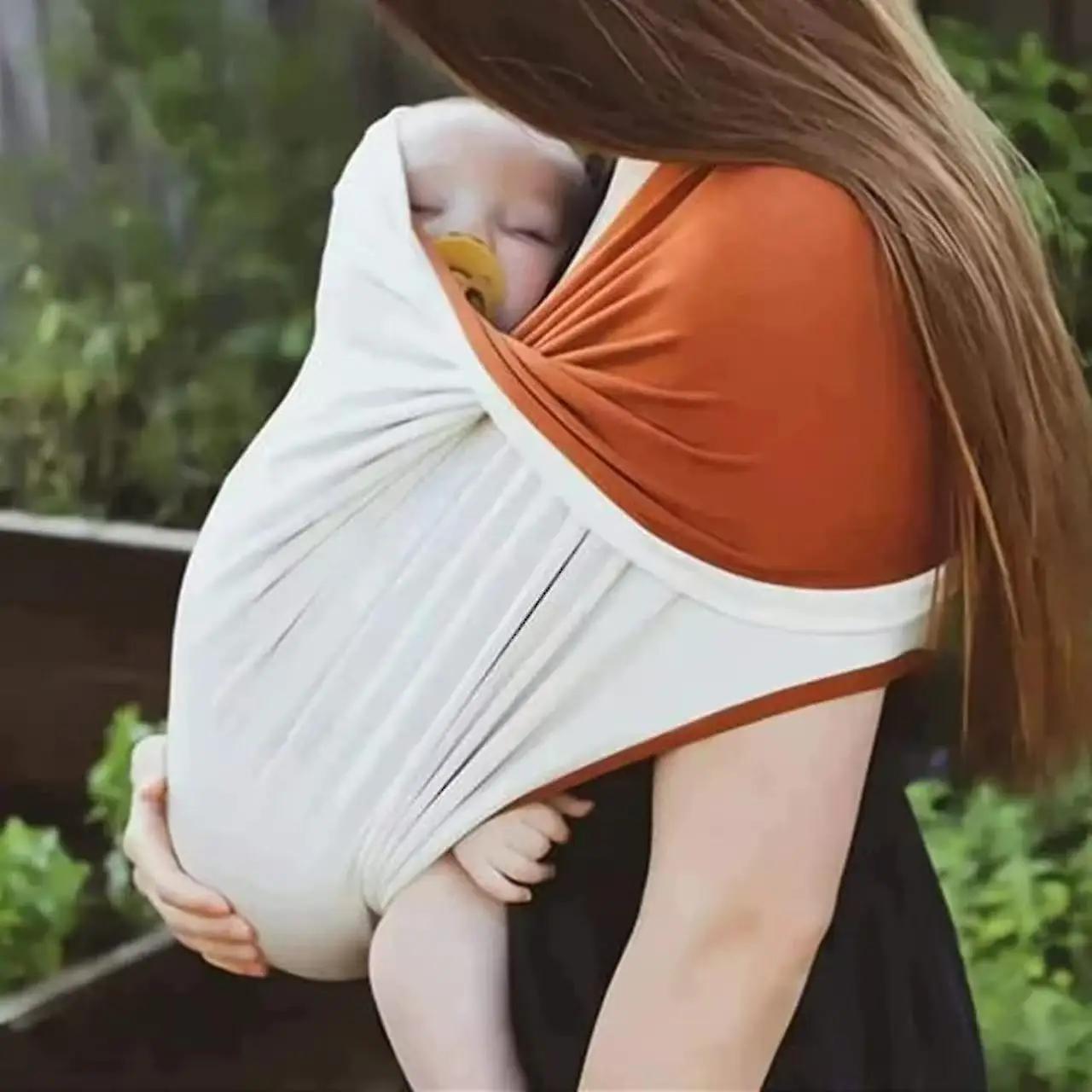 Écharpe de portage bébé réglable extensible - Ceinture kangourou sécurité double couleur épissée