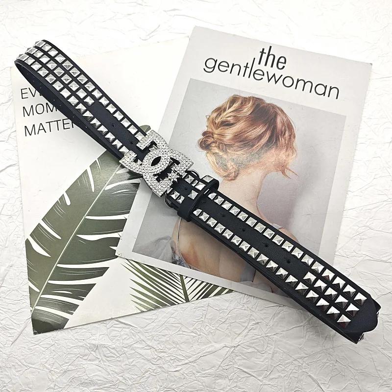 Ceinture Femme Style Punk Y2K 2026 - Bestseller - Ceinture de Luxe à Rivets de 3,8 cm de Large, Bouc