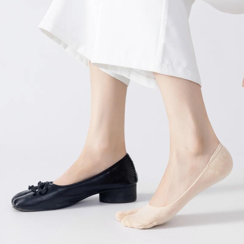 3 paires de chaussettes d'été en coton pour femmes, couleur unie, simples, antidérapantes, respirant