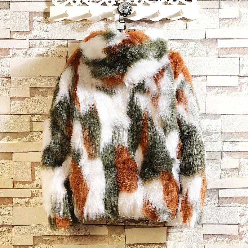 Manteau en fourrure de renard simulé pour hommes, vestes UNIS issantes à capuche, garde au chaud, mi