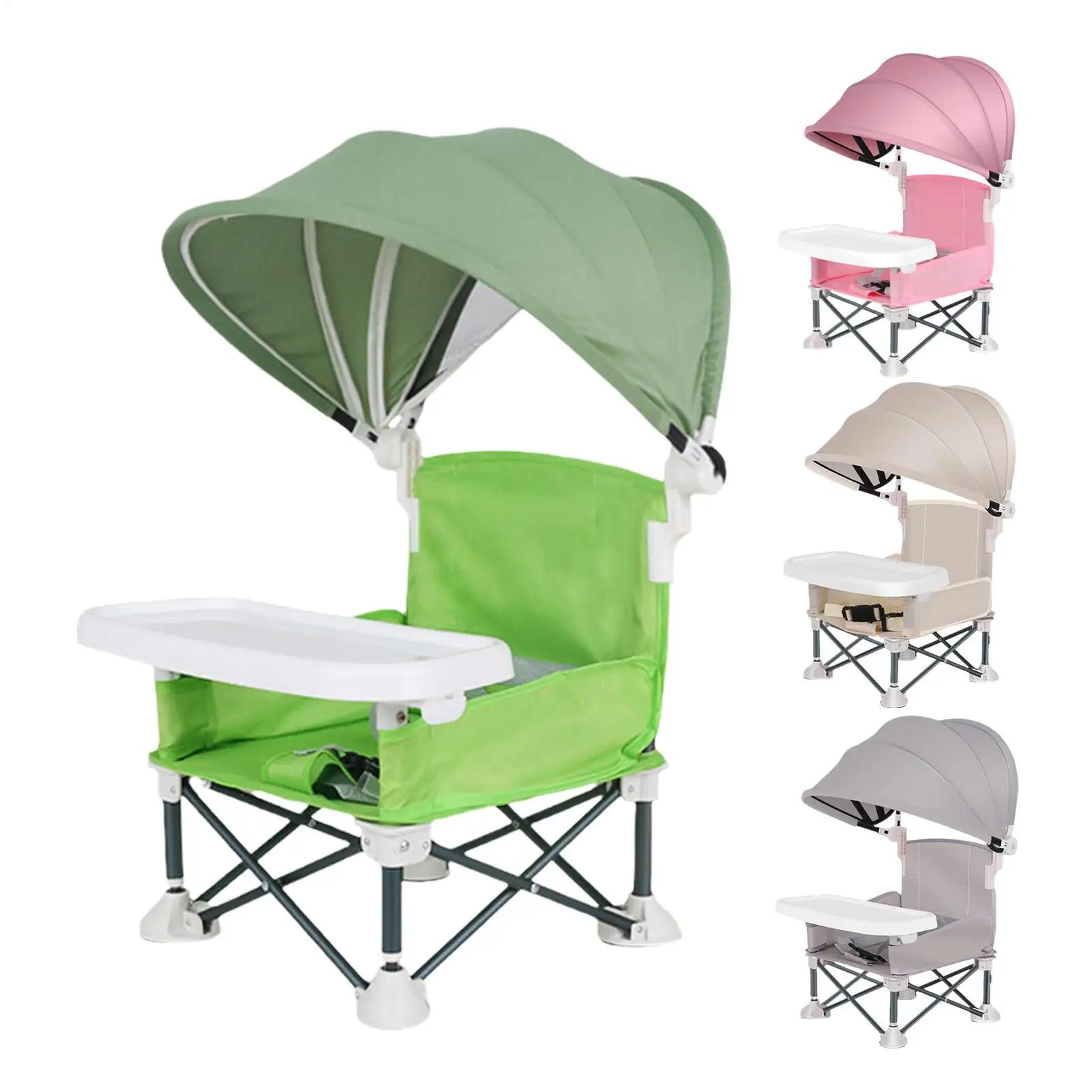 Chaise d'alimentation pliable pour bébé, rehausseur d'alimentation avec pare-soleil et plateau amovi