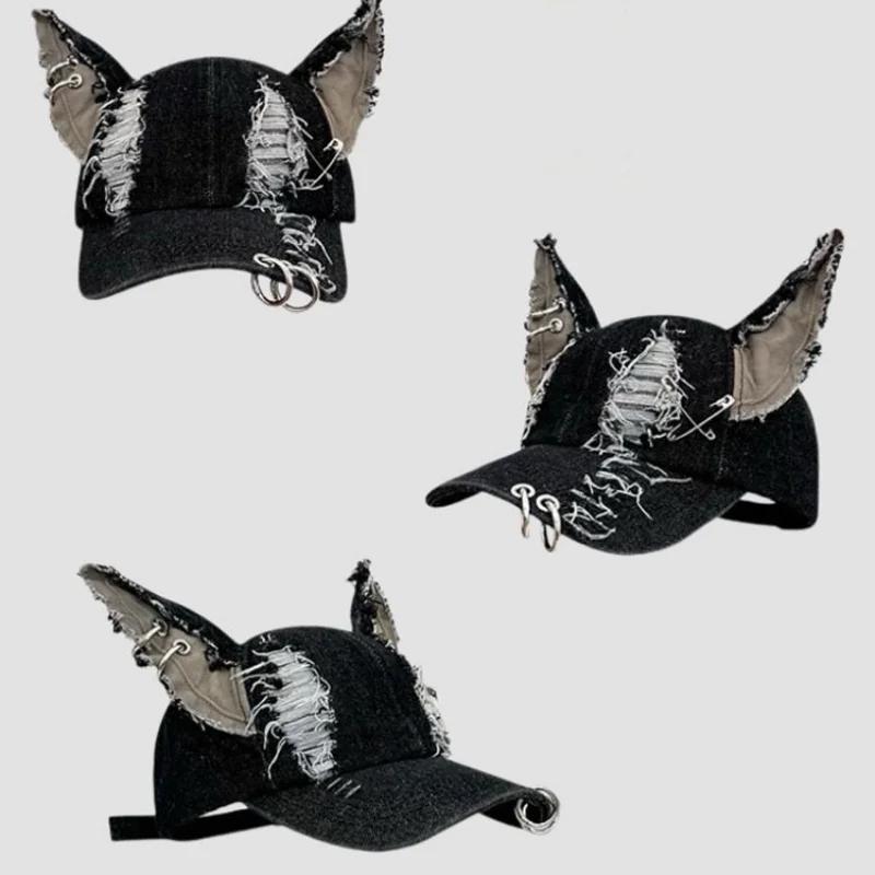 Nouveau 2026 Casquette de baseball style y2k 'Hot Girl' avec motif graffiti, oreilles de lapin, styl