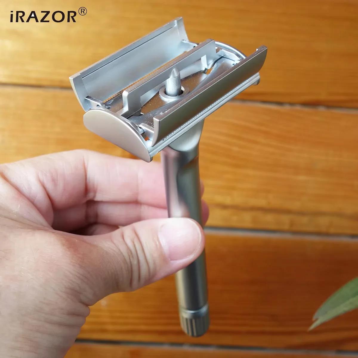IRAZOR – rasoir de sécurité à Double bord pour hommes, nouveau Design papillon lourd, avec 10 rechar