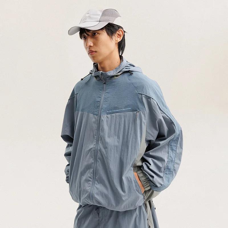 Veste cargo à capuche décontractée et ample pour homme et femme, imperméable, design à empiècements,