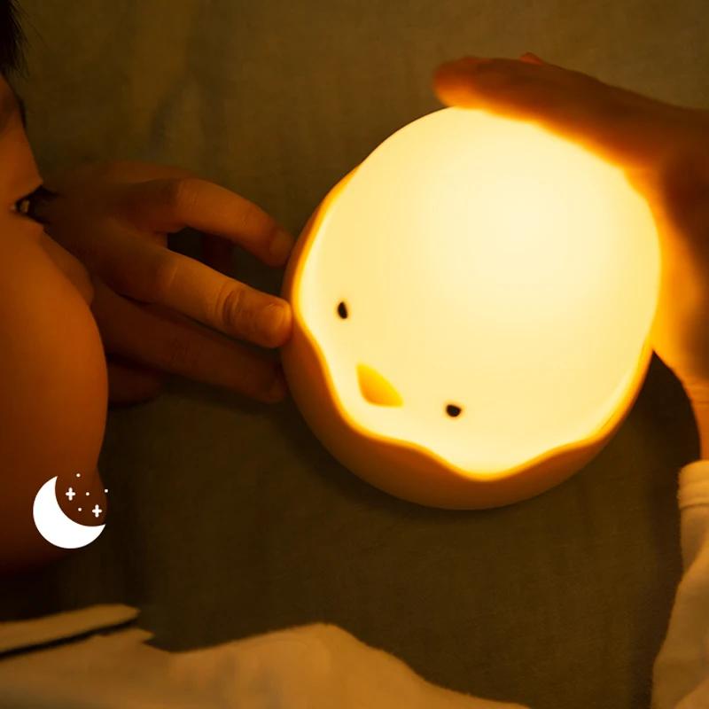 Coquille d'oeuf poulet veilleuse dessin animé lumière LED chambre enfants tactile lumière réglable R