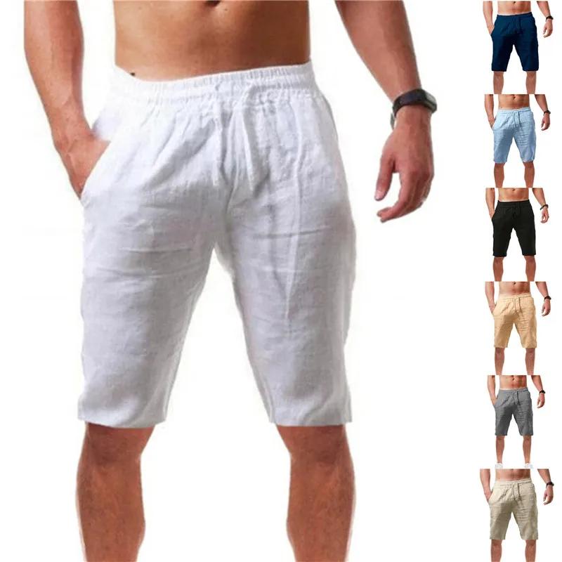 Short en coton pour hommes, pantalon court d'été respirant, couleur unie, Fitness, Streetwear, 1 piè