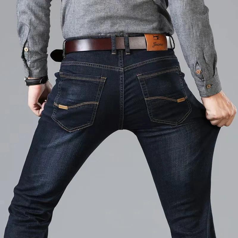 2025New hommes Stretch jean mâle classique élasticité affaires jean hommes mode confortable solide m