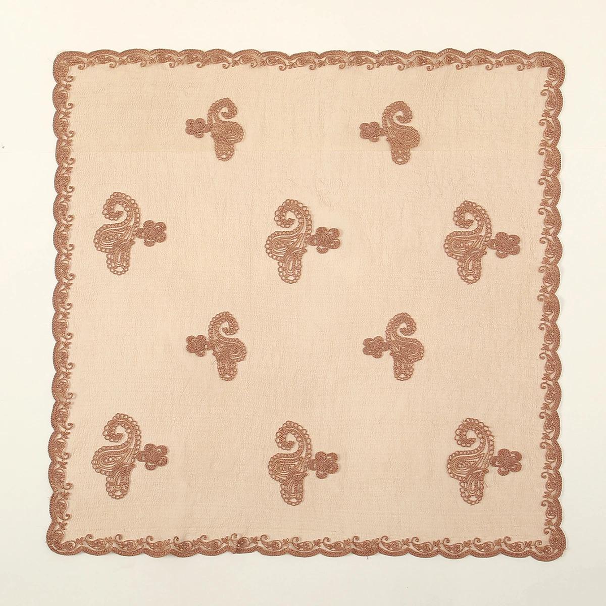 Foulard carré Bandana brodé en dentelle Paisley pour femmes, élégant, respirant, en soie, protection