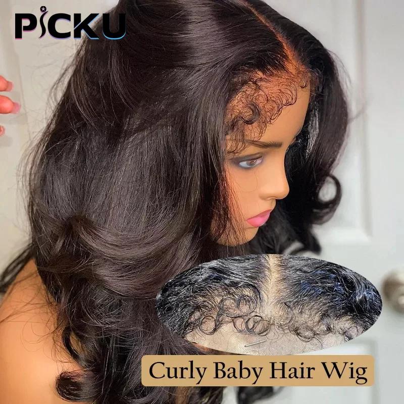 Perruque Lace Closure Wig 250% naturelle, Body Wave, cheveux vierges, 13x6, perruque Lace Front Wig,